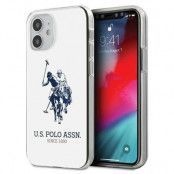 U.S. Polo Assn. Shiny iPhone 12 mini Skal Stor Loga Vit