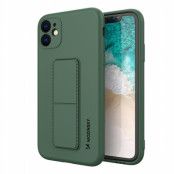 Wozinsky Kickstand Silikon Skal iPhone 12 Mini - Mörk Grön