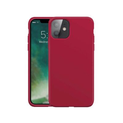 XQISIT Silikom Antibakteriell Skal till iPhone 12 mini red