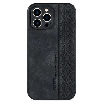 AZNS iPhone 12 Pro Max Fodral Slim Fit KonstLäder - Svart