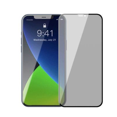 Baseus 2x Anti Spy Härdat glas iPhone 12 Pro Max Svart