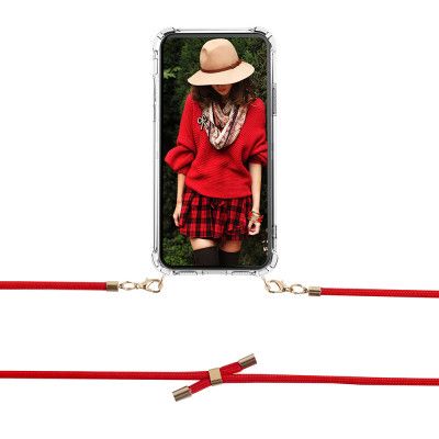 Boom iPhone 12 Pro Max skal med mobilhalsband- Rope Red