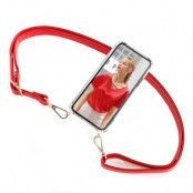 Boom iPhone 12 Pro Max skal med mobilhalsband- Strap Red
