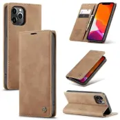 CASEME 013 Wallet Auto-absorbed Leather Flip Case iPhone 12 Pro Max Brun