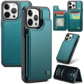 CASEME C22 Fodral iPhone 12 Pro Max Läder med RFID - Grön