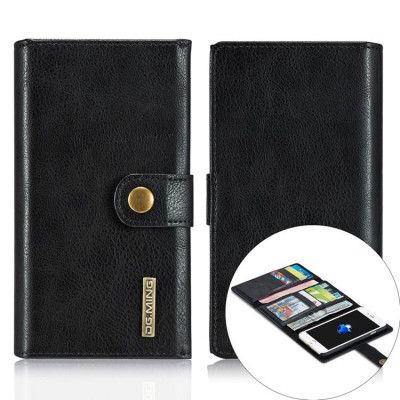 DG.MING Flera Kortplatser Läder Plånboksfodral iPhone 12 Pro Max - Svart