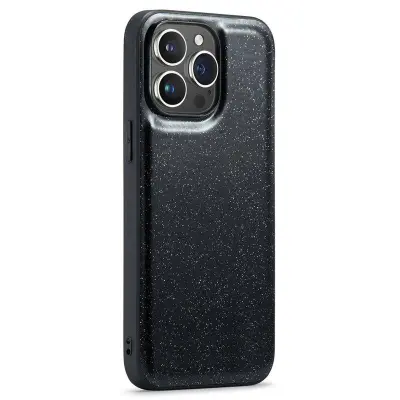 DG.MING iPhone 12 Pro Max Mobilskal Glitter PU Läder Svart