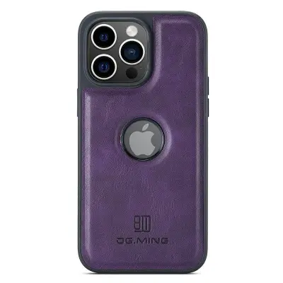 DG.MING iPhone 12 Pro Max Mobilskal Logo View Lila PU Läder+PC+TPU