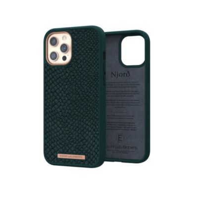 Elements Lax Magsafe Äkta Läder Skal iPhone 12 Pro Max - Grön