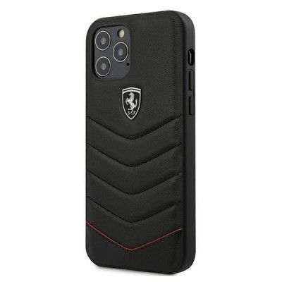 Ferrari iPhone 12 Pro Max Skal Off Track Quilted - Svart