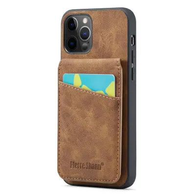 FIERRE SHANN iPhone 12 Pro Max Fodral - KonstLäder - Brun