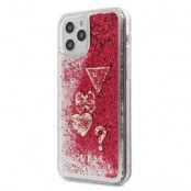 Guess iPhone 12 Pro Max Skal Glitter Charms - Raspberry
