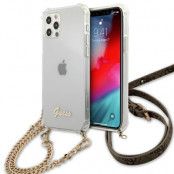 Guess iPhone 12 Pro Max Skal 4G Gold Chain - Transparent