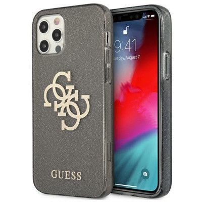 Guess iPhone 12 Pro Max Skal Glitter Logo - Svart