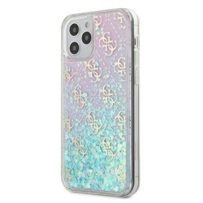 Guess iPhone 12 Pro Max Skal Gradient Liquid Glitter - Rosa