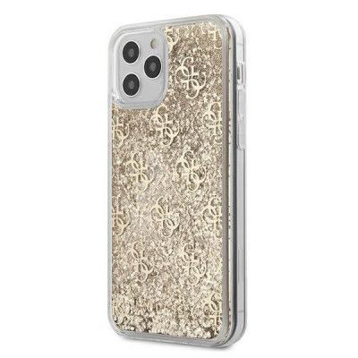 Guess iPhone 12 Pro Max Skal Liquid Glitter - Guld
