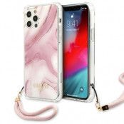 Guess iPhone 12 Pro Max Skal Marble med Cord Collection - Rosa