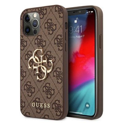 Guess iPhone 12 Pro Max Skal Metal Logo - Brun