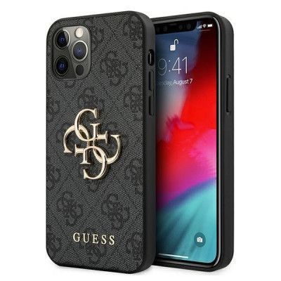 Guess iPhone 12 Pro Max Skal Metal Logo - Grå
