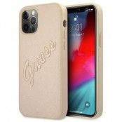 Guess iPhone 12 Pro Max Skal Saffiano Vintage - Guld