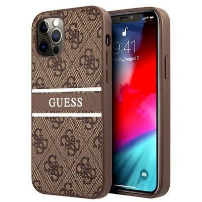 Guess iPhone 12 Pro Max Skal Stripe - Brun