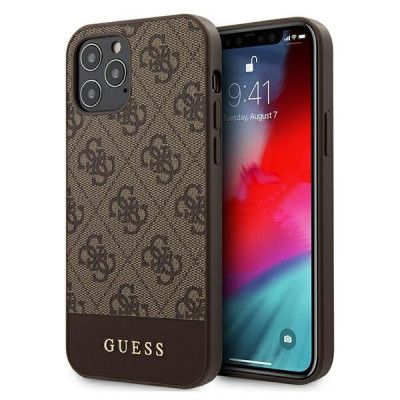 Guess iPhone 12 Pro Max Skal Stripe Collection - Brun