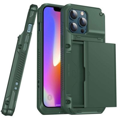 iPhone 12 Pro Max Skal Med Kortfack - Grön