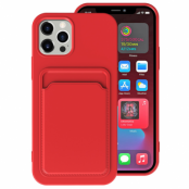 iPhone 12 Pro Max Skal med Kortfack - Röd