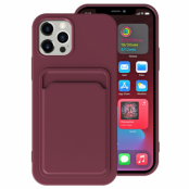 iPhone 12 Pro Max Skal med Kortfack - Rödbrun