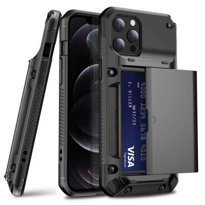 iPhone 12 Pro Max Skal Med Kortfack - Svart