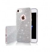 iPhone 16 Plus Mobilskal Glitter 3in1 - Silver