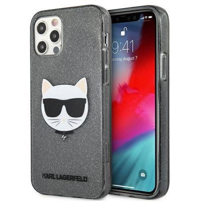 Karl Lagerfeld Glitter Choupette Skal iPhone 12 Pro Max - Svart