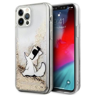 Karl Lagerfeld Liquid Glitter Choupette Fun Skal iPhone 12 Pro Max - Guld