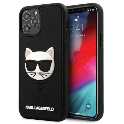 Karl Lagerfeld iPhone 12 Pro Max Skal 3D Rubber Choupette - Svart