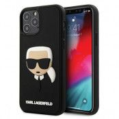 Karl Lagerfeld iPhone 12 Pro Max Skal 3D Rubber Karl`s Head - Svart