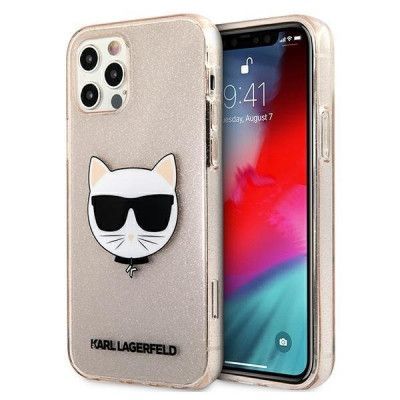 Karl Lagerfeld iPhone 12 Pro Max Skal Glitter Choupette - Guld
