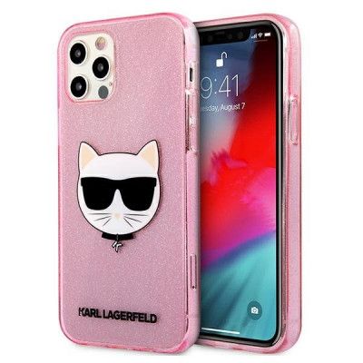 Karl Lagerfeld iPhone 12 Pro Max Skal Glitter Choupette - Rosa