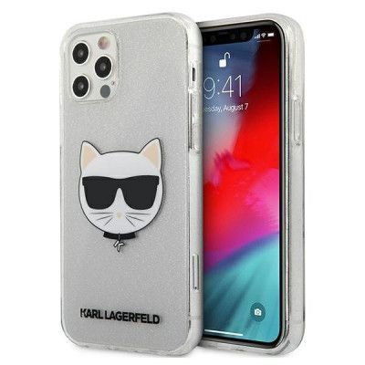 Karl Lagerfeld iPhone 12 Pro Max Skal Glitter Choupette - Silver