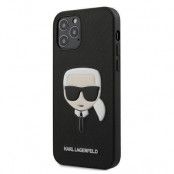 Karl Lagerfeld iPhone 12 Pro Max Skal Saffiano Ikonik Karl`s Head - Svart