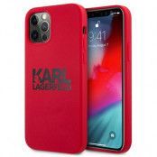 Karl Lagerfeld iPhone 12 Pro Max Skal Silikon Stack Logo - Röd