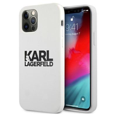 Karl Lagerfeld iPhone 12 Pro Max Skal Silikon Stack Logo - Vit