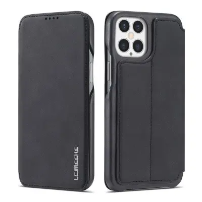 LC.IMEEKE iPhone 12 Pro Max Fodral KonstLäder - Svart