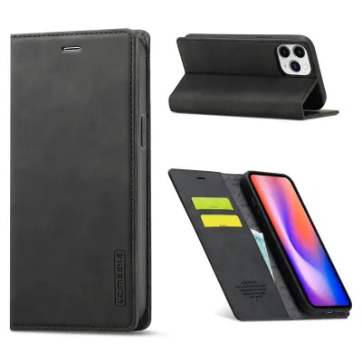 LC.IMEEKE iPhone 12 Pro Max Mobilskal Äkta läder - Svart