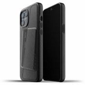 Mujjo Full Leather Wallet Case iPhone 12 Pro Max - Svart