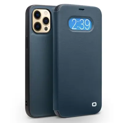 QIALINO iPhone 12 Pro Max Fodral Äkta Läder Cowhide