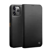 QIALINO iPhone 12 Pro Max Plånboksfodral Äkta läder - Svart