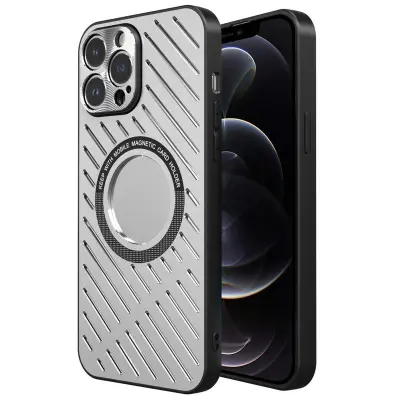 R-JUST RJ57 iPhone 12 Pro Max Mobilskal Metall TPU MagSafe Silver