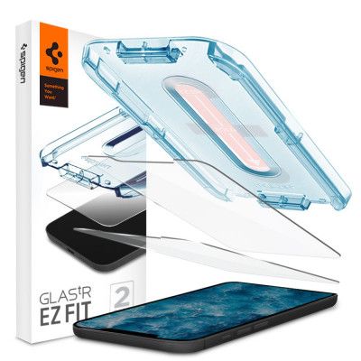 SPIGEN Ez Fit 2-Pack Härdat Glas Skärmskydd.Tr iPhone 12 Pro Max - Svart