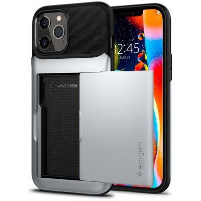 Spigen Slim Armor Wallet (iPhone 12 Pro Max) - Silver