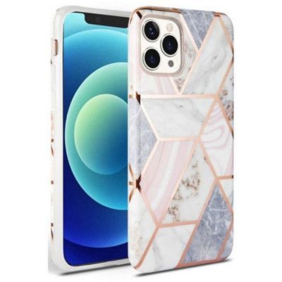 Tech-protect iPhone 12 Pro Max Mobilskal Marble - Rosa